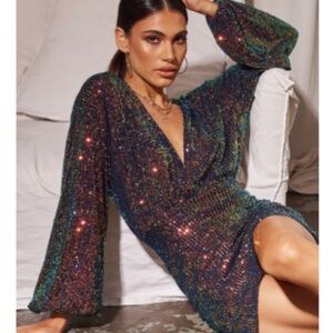 NWT Runaway the Label Black Alchemy Sequin Dress SMALL